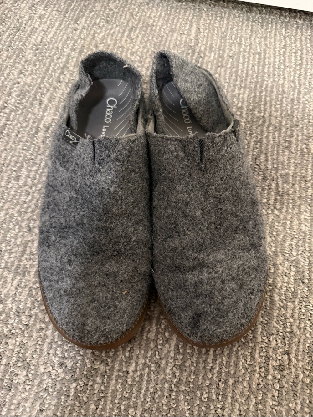Chaco Revel Slip On Wool Felt Clogs Gray Women’s Size 9.5 Cozy Comfort Shoes
